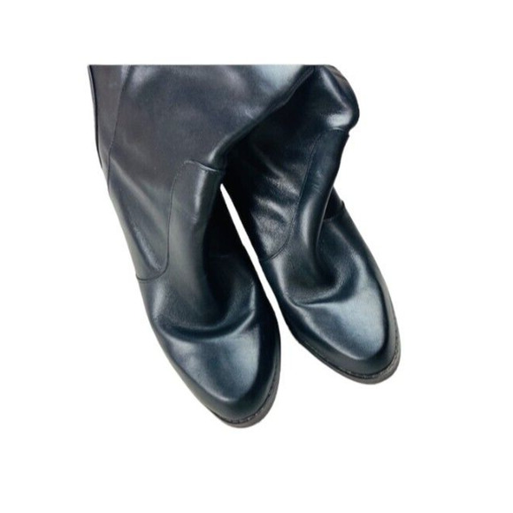 Mid Calf Leather Heel Ankle Boots Pull On Colin Stuart Black for Women's Size 8B - Picture 4 of 7